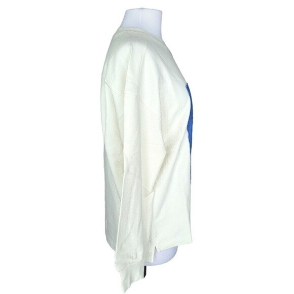 BP Ivory Floral Graphic Oversized Crewneck Sweater Size S NWT - Picture 3 of 12